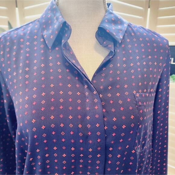 THAKOON COLLECTIVE POLKADOT SATIN BLUE/PINK DRESS SIZE 4 - Picture 4 of 7